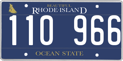 RI license plate 110966