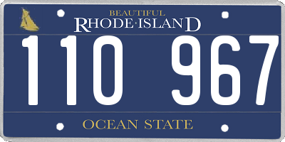 RI license plate 110967