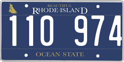 RI license plate 110974