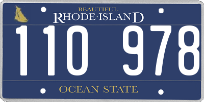 RI license plate 110978