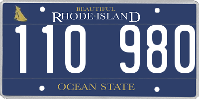 RI license plate 110980