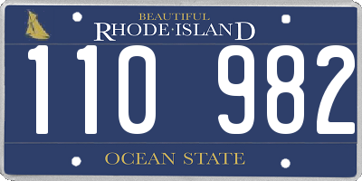 RI license plate 110982