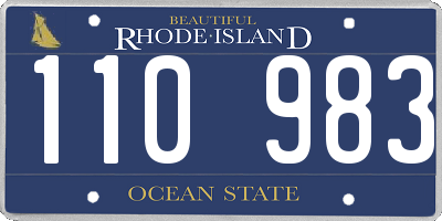 RI license plate 110983