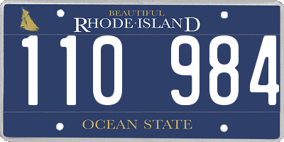 RI license plate 110984