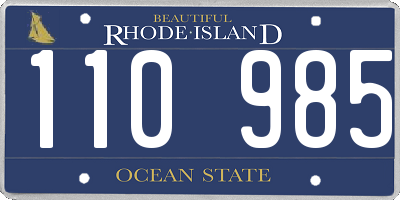 RI license plate 110985