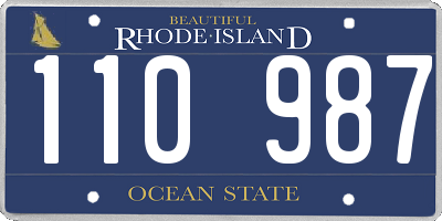 RI license plate 110987