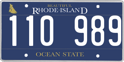 RI license plate 110989