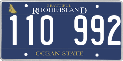 RI license plate 110992