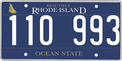 RI license plate 110993