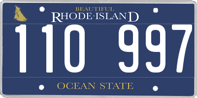 RI license plate 110997