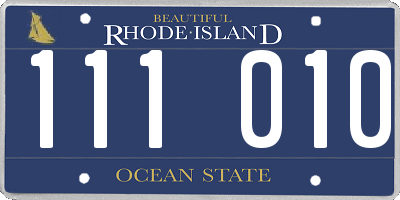 RI license plate 111010