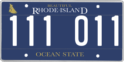 RI license plate 111011