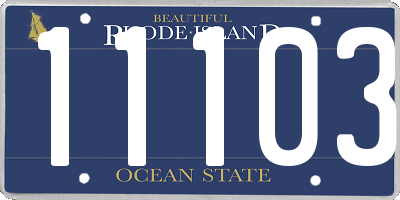 RI license plate 11103