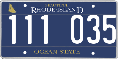RI license plate 111035