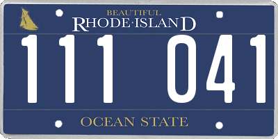 RI license plate 111041