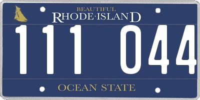 RI license plate 111044