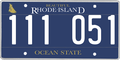 RI license plate 111051