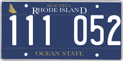 RI license plate 111052