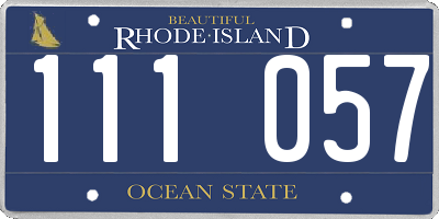 RI license plate 111057