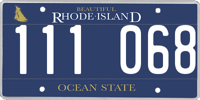 RI license plate 111068
