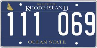 RI license plate 111069