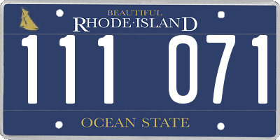 RI license plate 111071