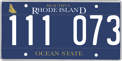 RI license plate 111073