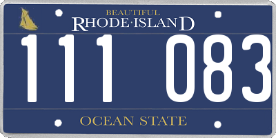 RI license plate 111083