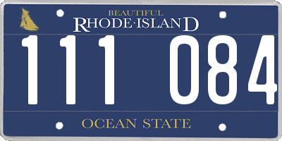 RI license plate 111084