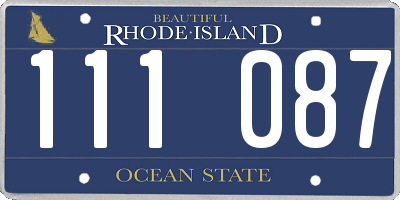 RI license plate 111087