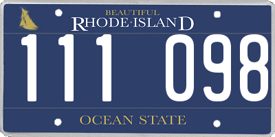 RI license plate 111098