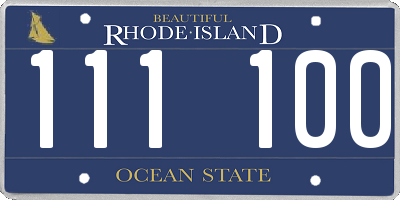 RI license plate 111100