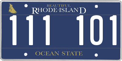 RI license plate 111101
