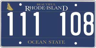 RI license plate 111108