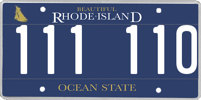RI license plate 111110