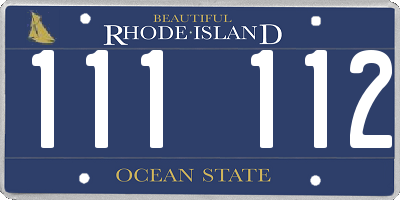 RI license plate 111112