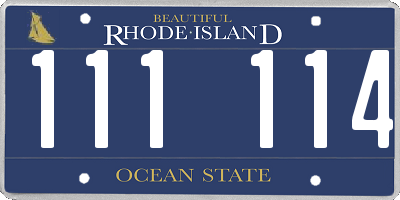 RI license plate 111114