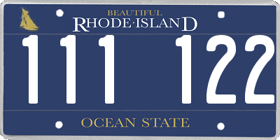 RI license plate 111122