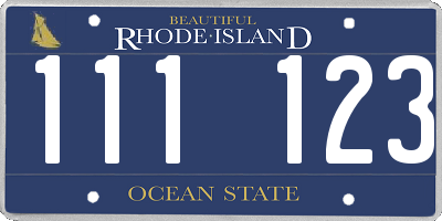 RI license plate 111123