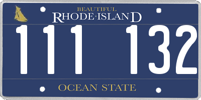 RI license plate 111132