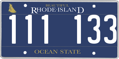 RI license plate 111133
