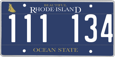 RI license plate 111134