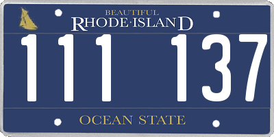 RI license plate 111137