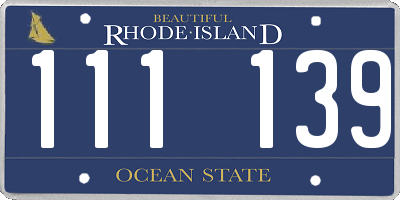 RI license plate 111139