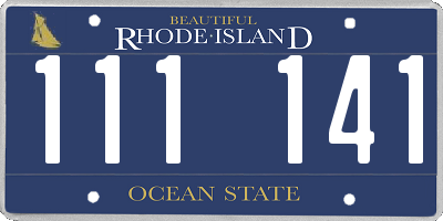 RI license plate 111141