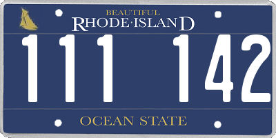 RI license plate 111142