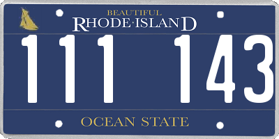 RI license plate 111143