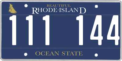 RI license plate 111144