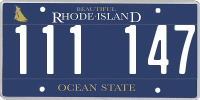 RI license plate 111147