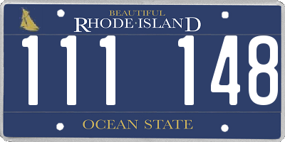 RI license plate 111148